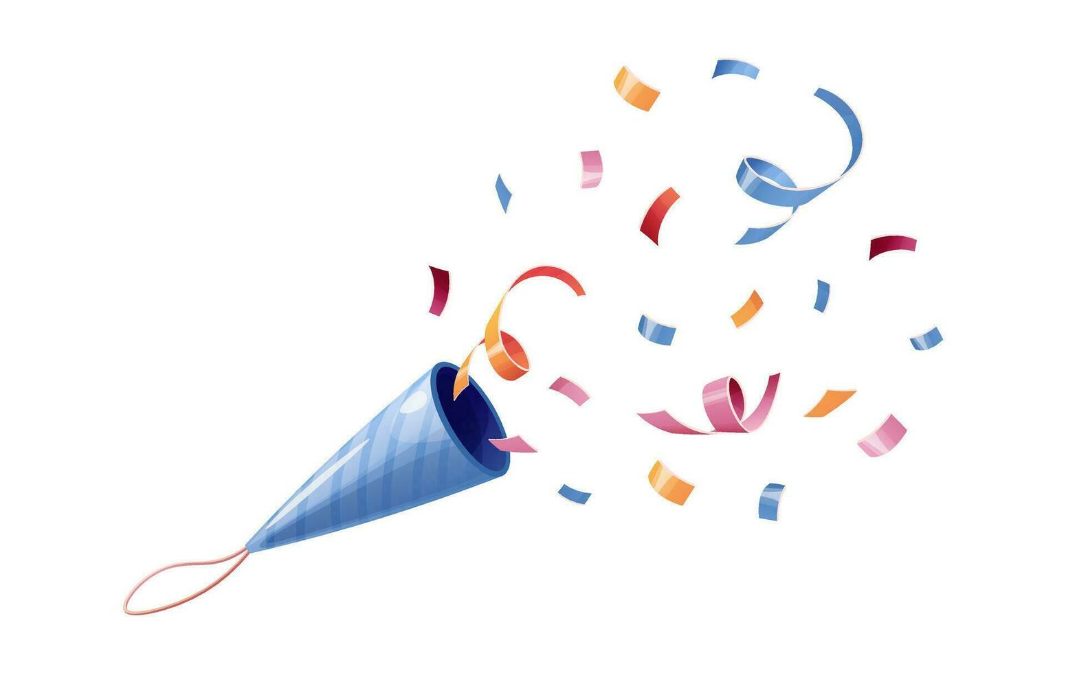 Firecracker with serpentine on a white background. Festive decoration for festival, birthday, carnival. vector