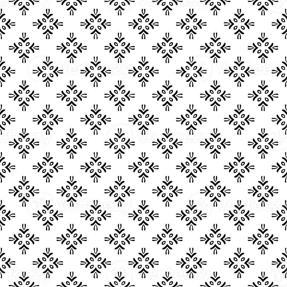 Black seamless abstract pattern. Overlay for background and backdrop. Ornamental design. PNG graphic illustration with transparent background.