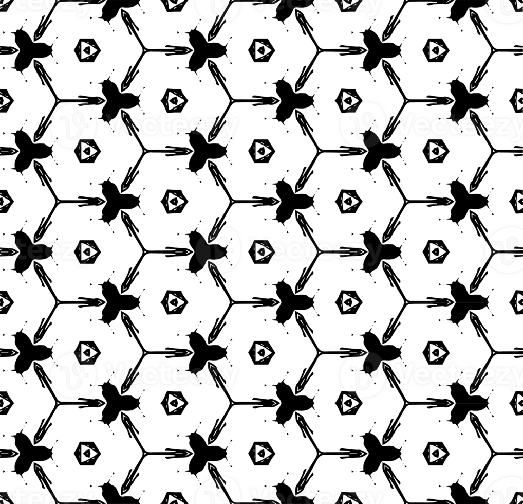 Black seamless abstract pattern. Overlay for background and backdrop. Ornamental design. PNG graphic illustration with transparent background.