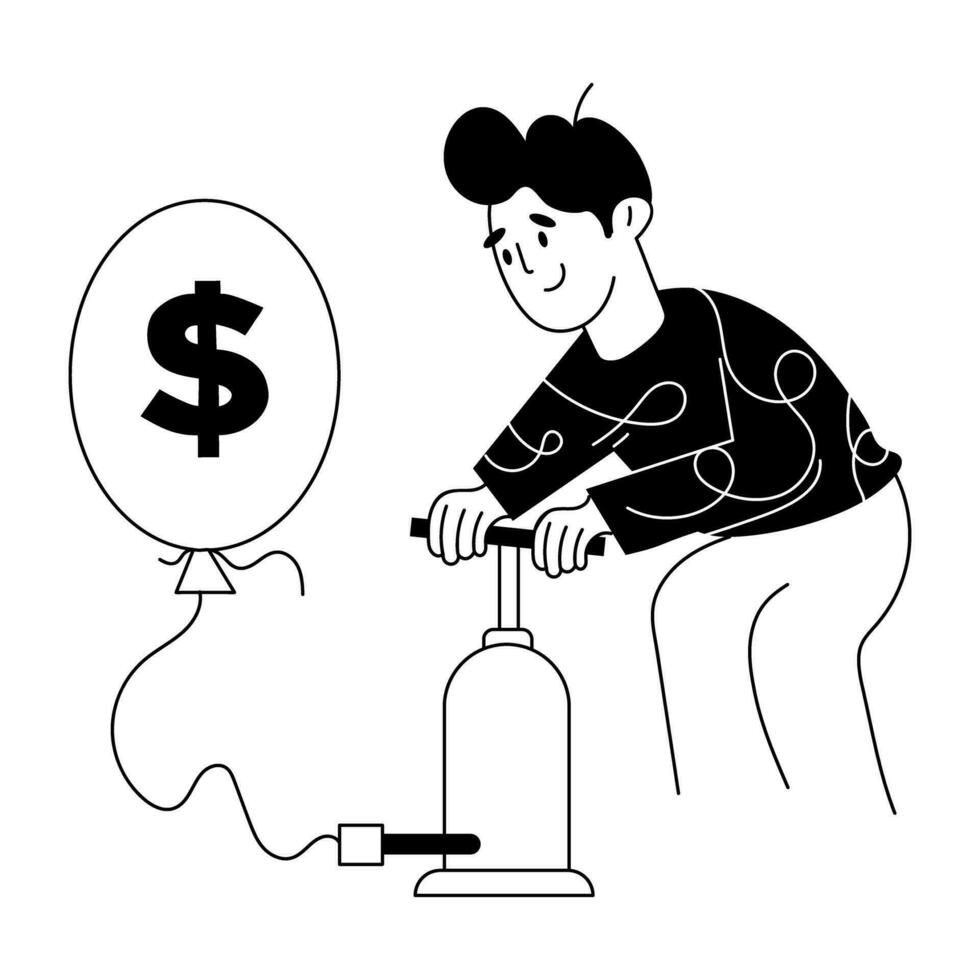 Trendy Inflation Concepts vector