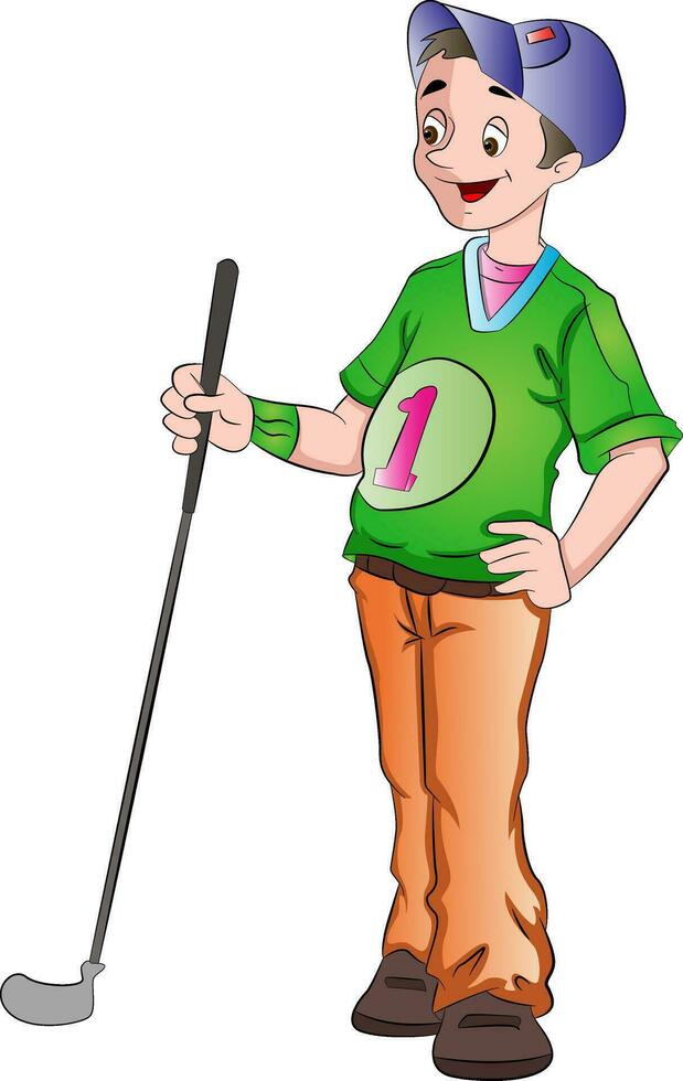 Man Playing Golf, illustration vector