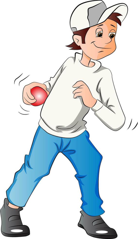 Boy Pitching a Baseball, illustration vector
