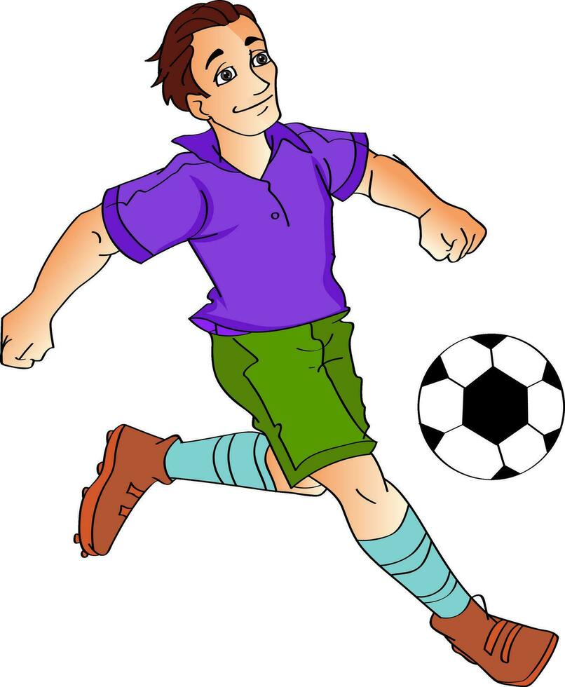 Man Playing Soccer, illustration vector