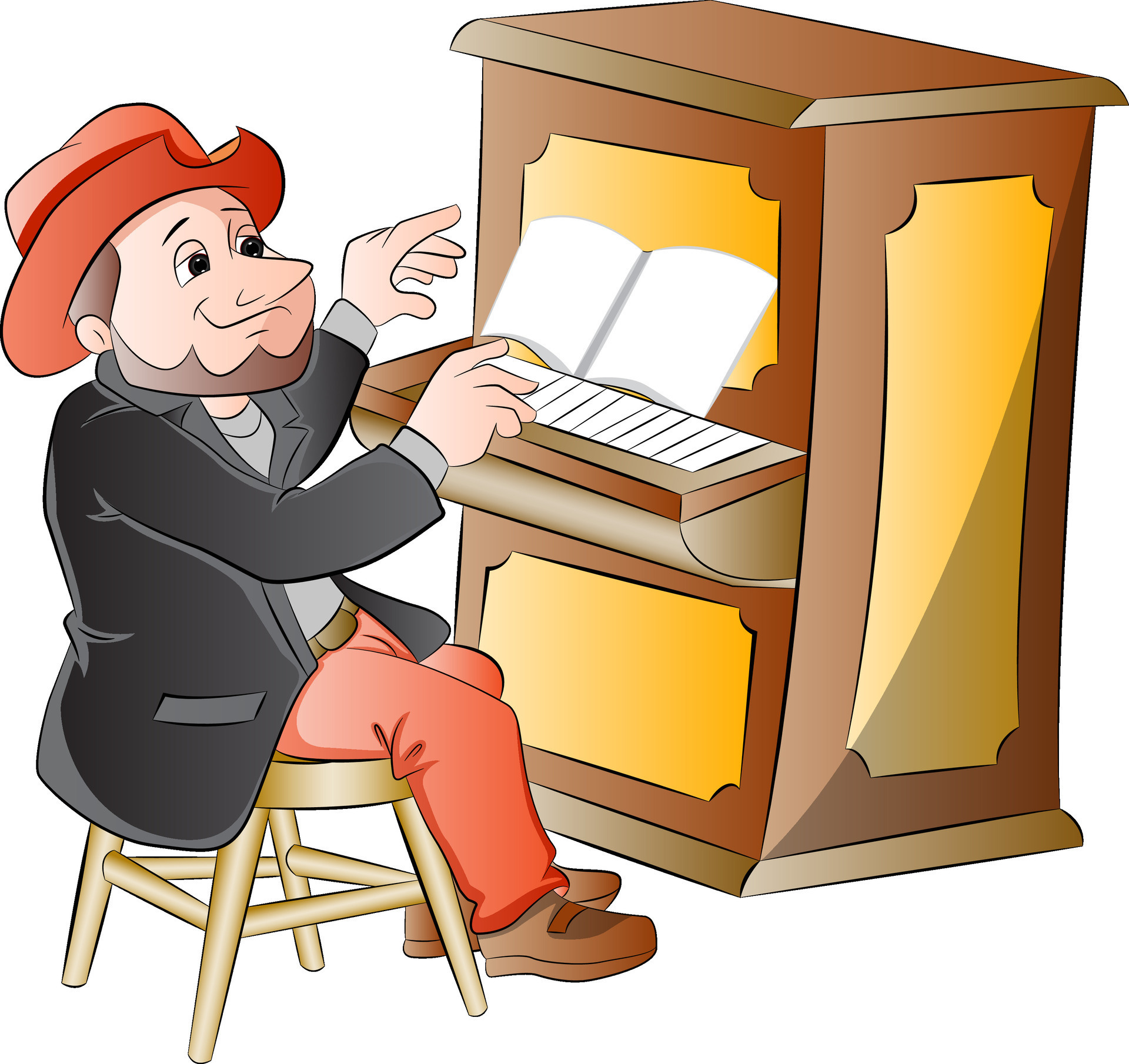 Man Playing the Piano, illustration 34509633 Vector Art at Vecteezy