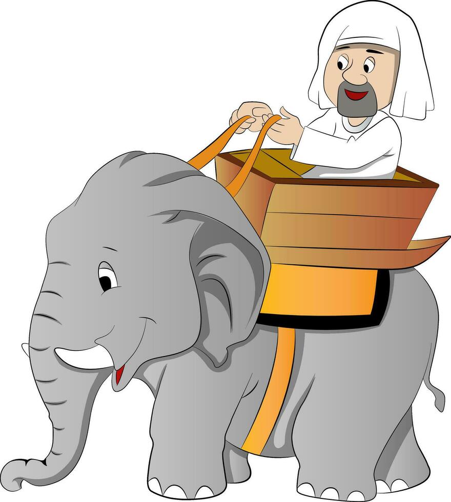 Elephant Ride, illustration vector