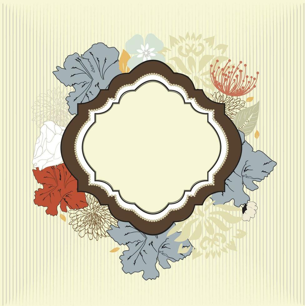 Vintage card with flower ornament vector