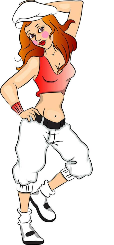 Vector of fit young woman.