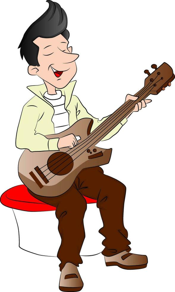 vector de joven guitarrista.