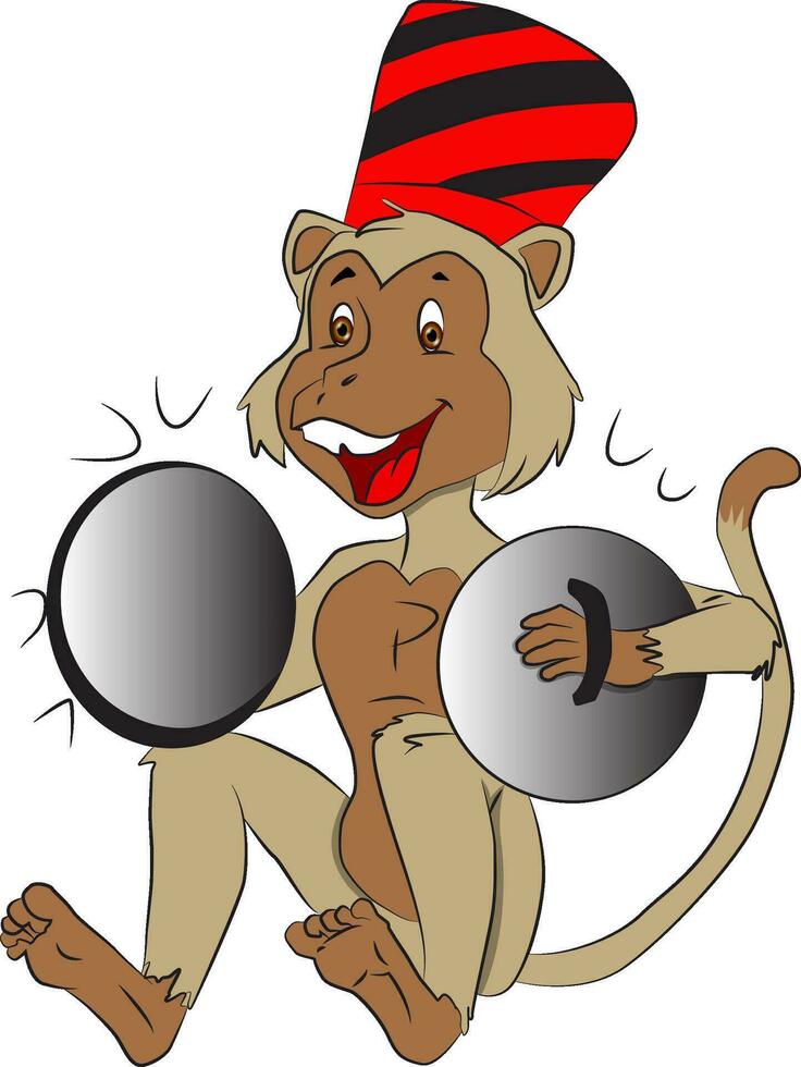 Vector of monkey with cymbals.