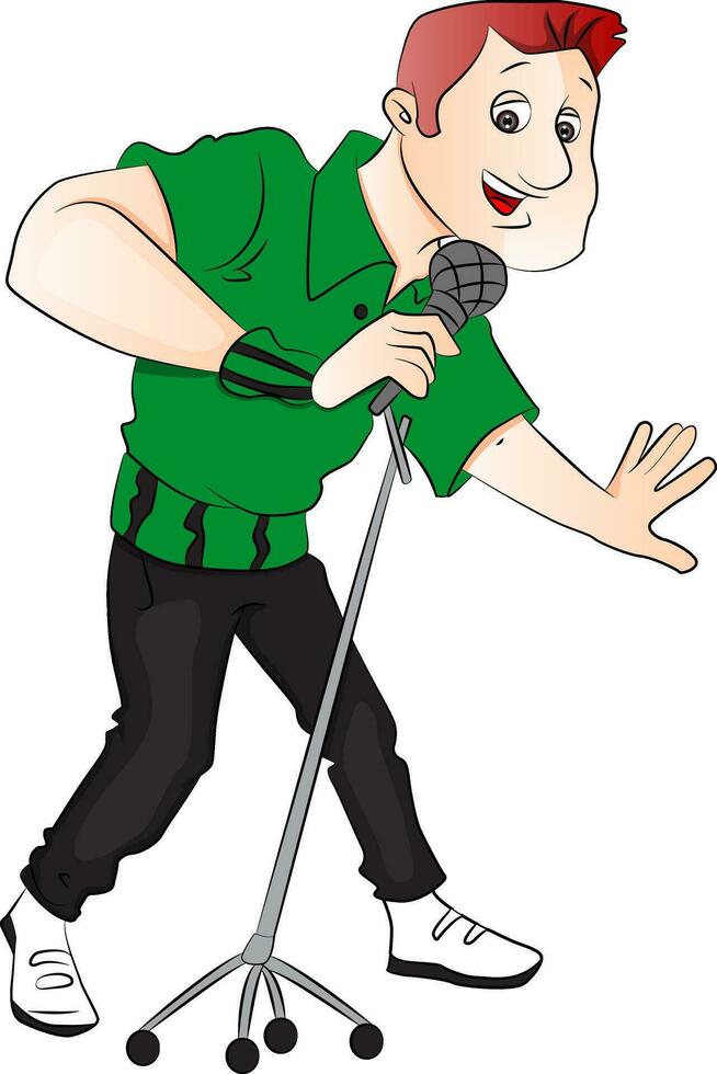 vector de contento cantante.