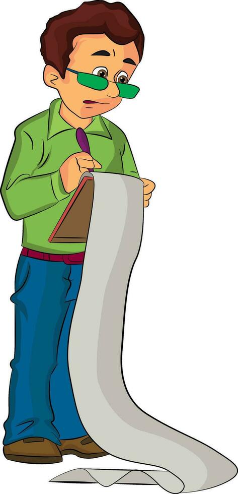 Man Holding a Clipboard, illustration vector