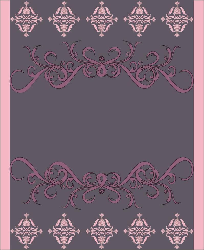 Purple invitation with floral background and place for text vector