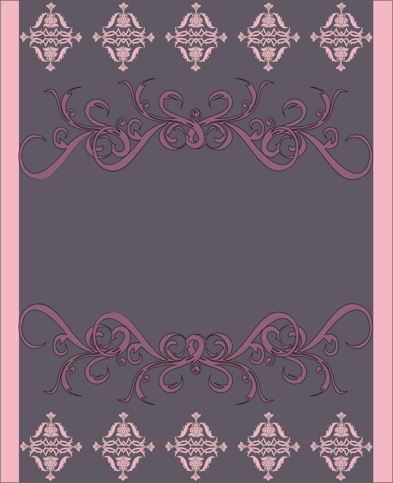 Purple invitation with floral background and place for text vector