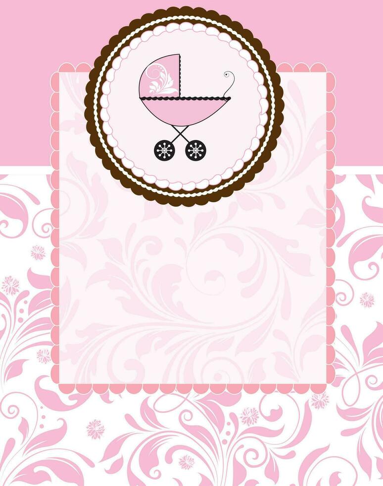 Clásico bebé ducha invitación tarjeta con florido elegante resumen floral diseño vector