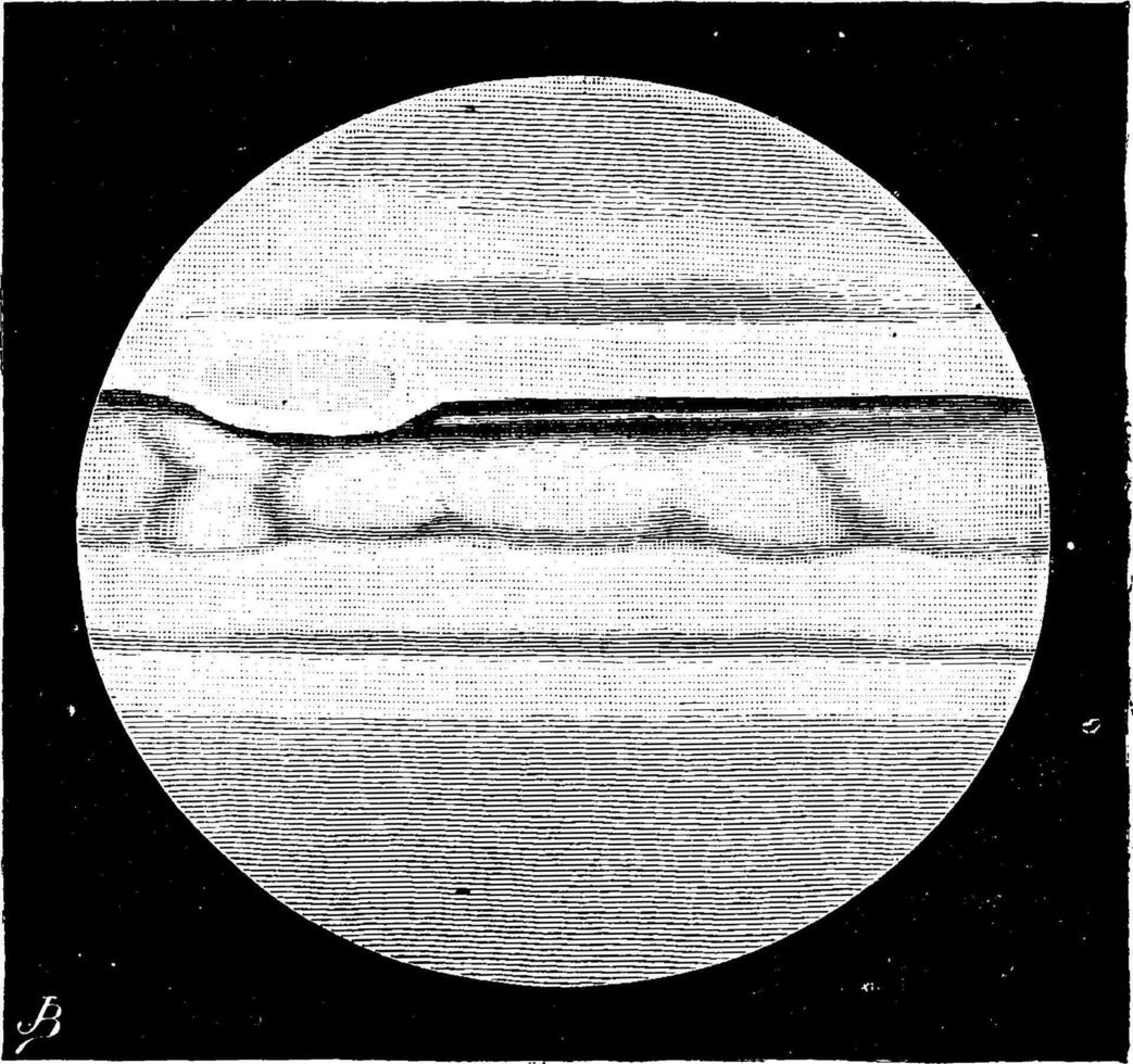 Jupiter is a world in its genesis, vintage engraving. vector