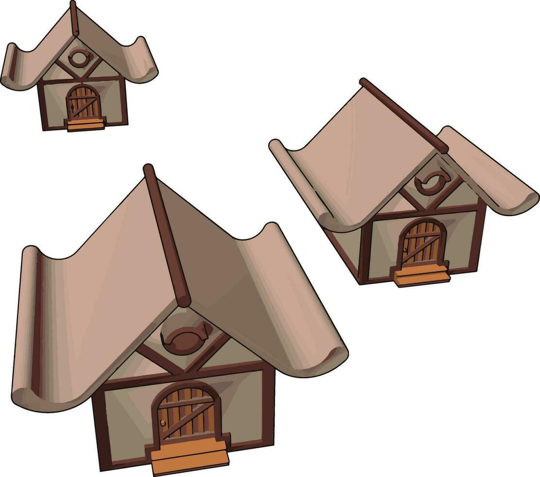 Old house, illustration, vector on white background.