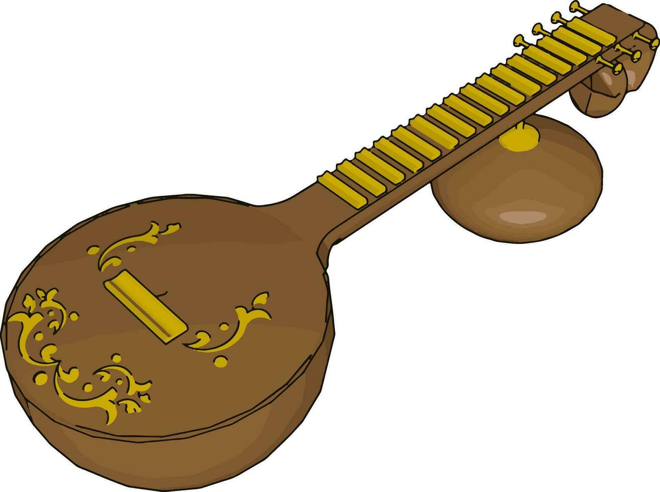 guitarra pequeña, ilustración, vector sobre fondo blanco.