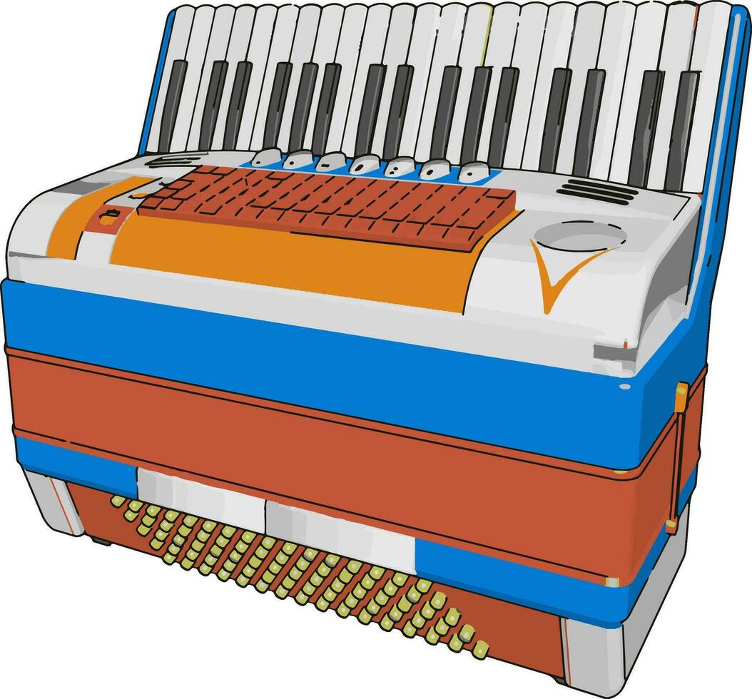 Weird synthesizers, illustration, vector on white background.