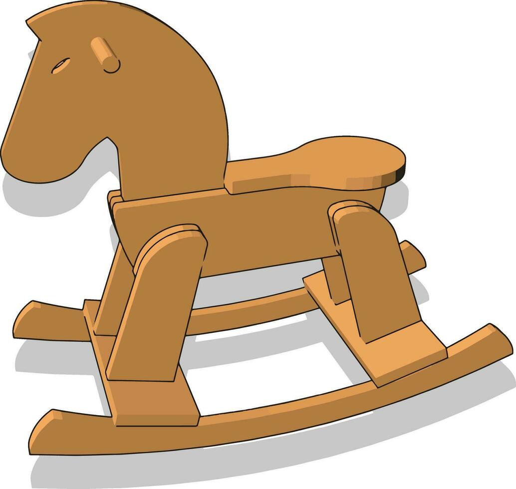 Swinging horses toy, illustration, vector on white background.