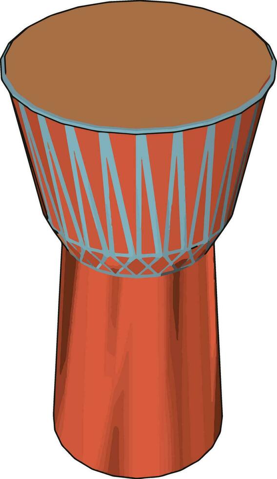Djembe musical instrument vector or color illustration