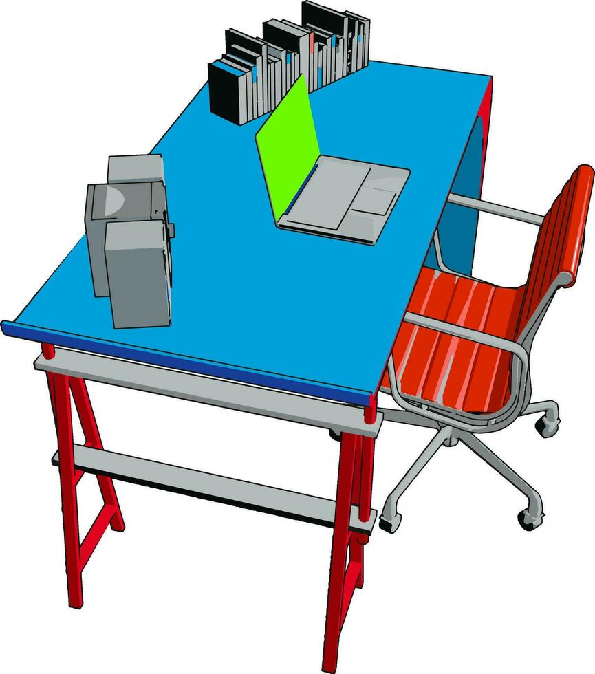 Table and chair vector or color illustration