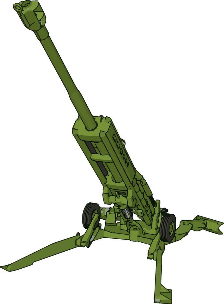 3D vector illustration of a military surface-to-air missile launcher