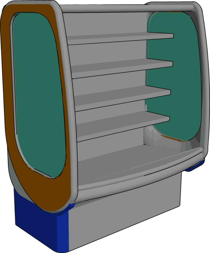 Simple vector illustration of a super market fridge white background