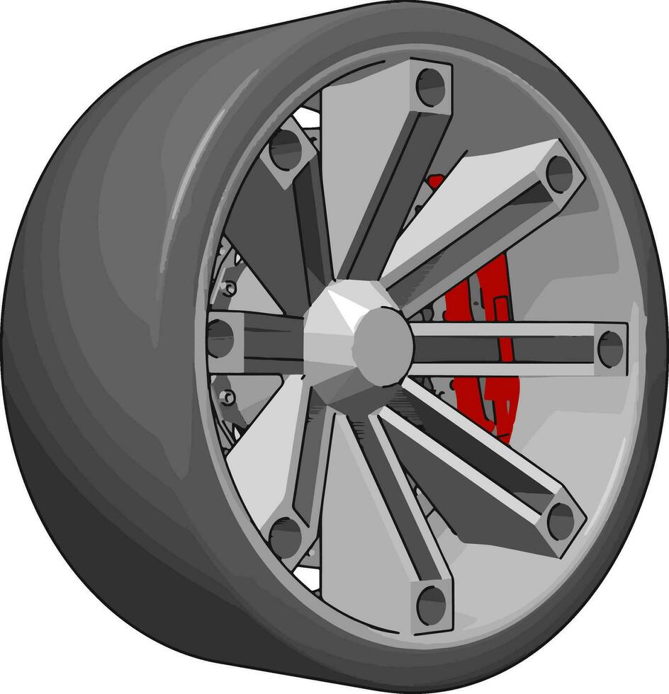 Car tire, illustration, vector on white background.