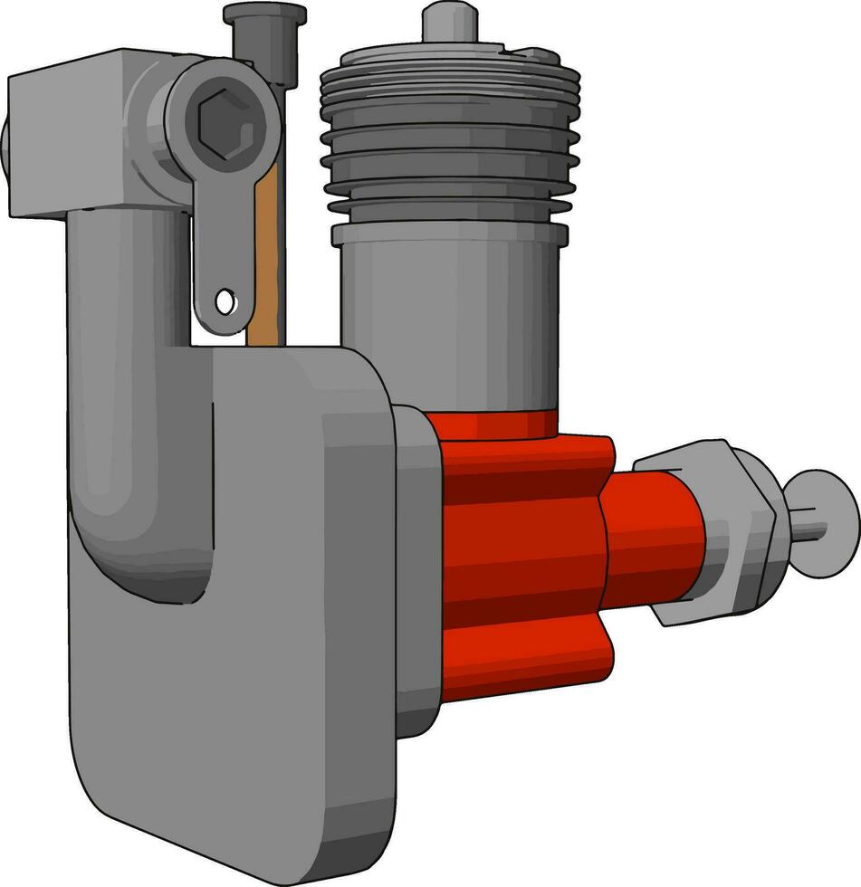 Red sewage sump pump, illustration, vector on white background.