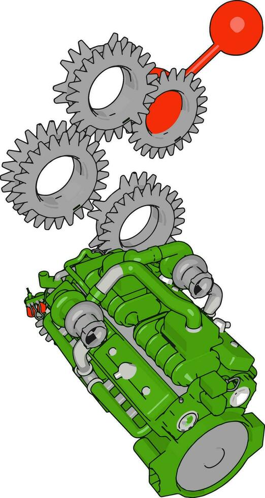 Tooth gears, illustration, vector on white background.