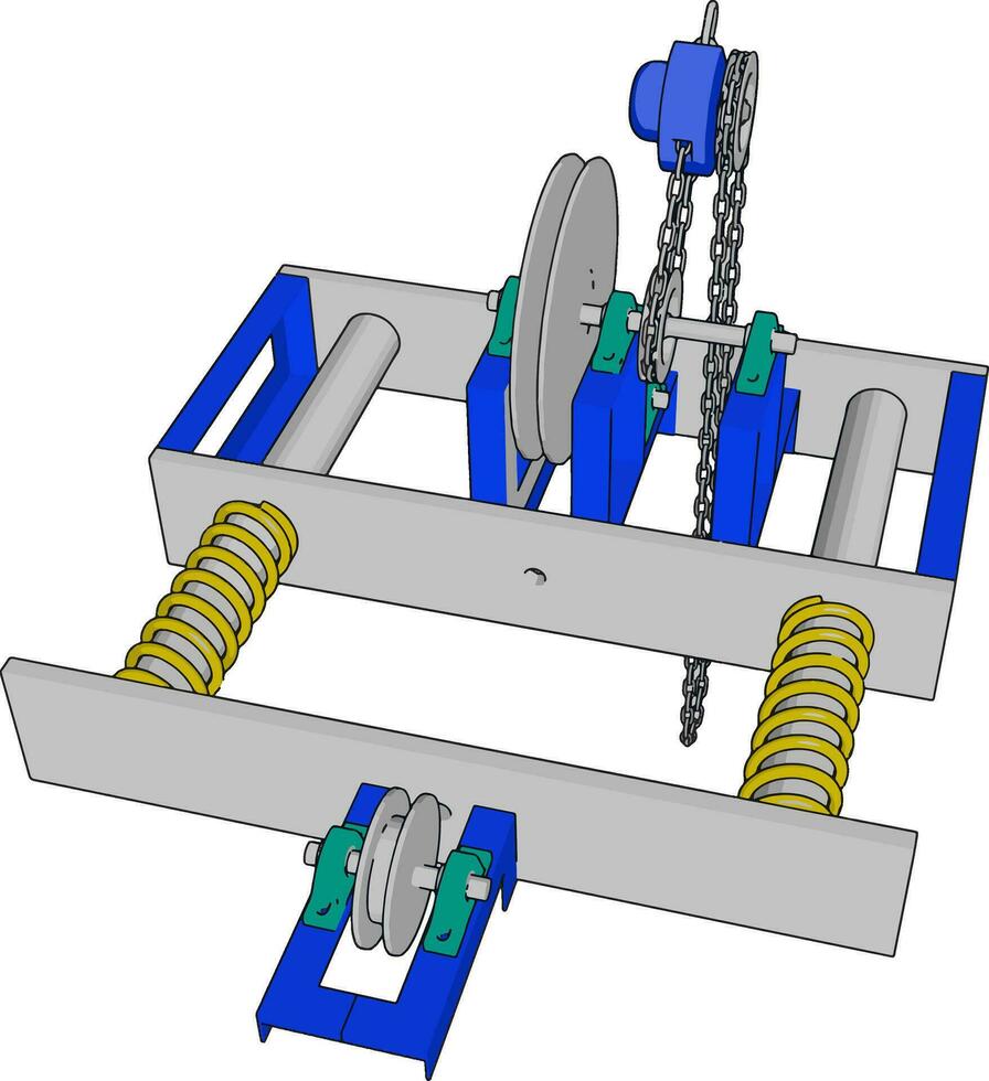 Parallel machine, illustration, vector on white background.