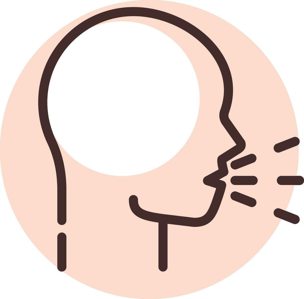 Allergy cough, icon, vector on white background.
