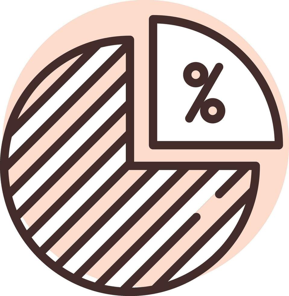 Chart percentage, icon, vector on white background.