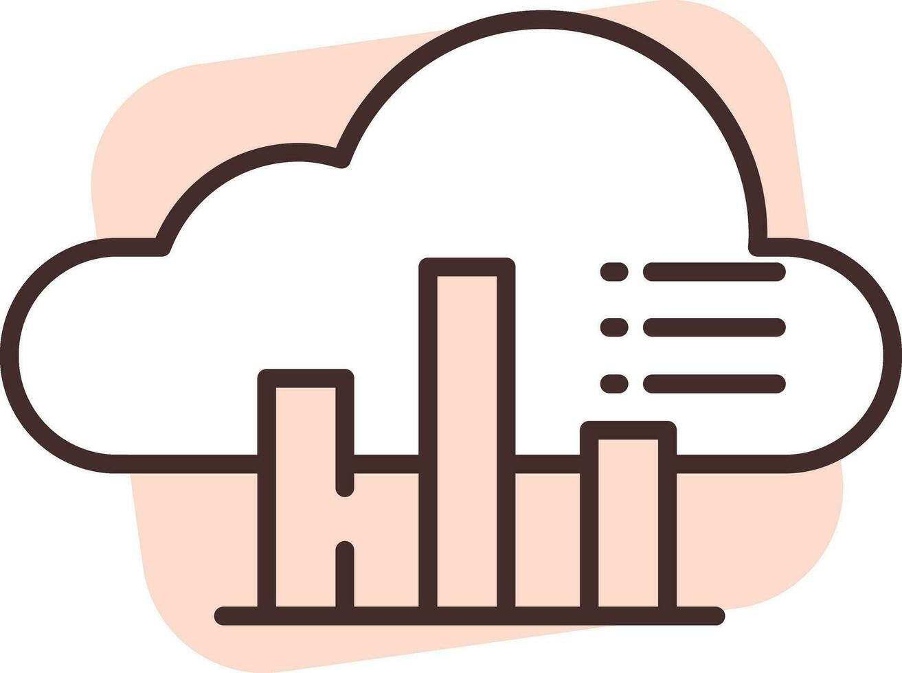 Chart cloud, icon, vector on white background.