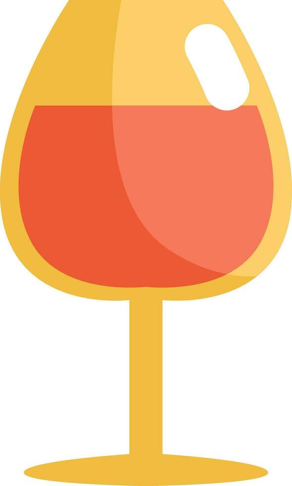 Glass of wine, icon, vector on white background.