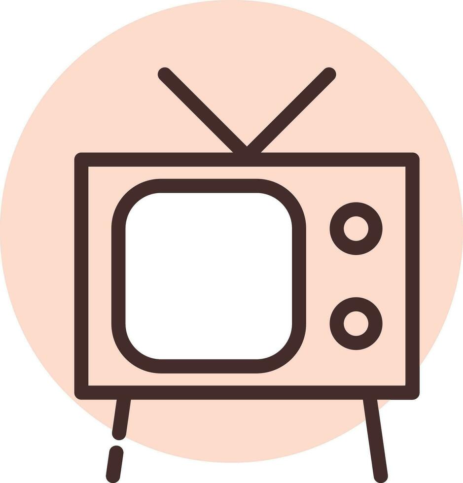 Electronics old TV, icon, vector on white background.