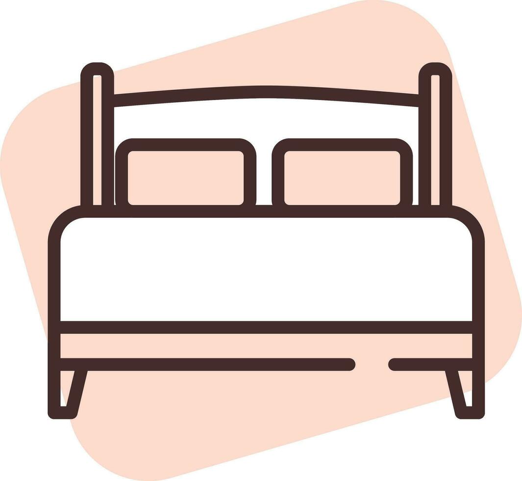 Furniture double bed, icon, vector on white background.