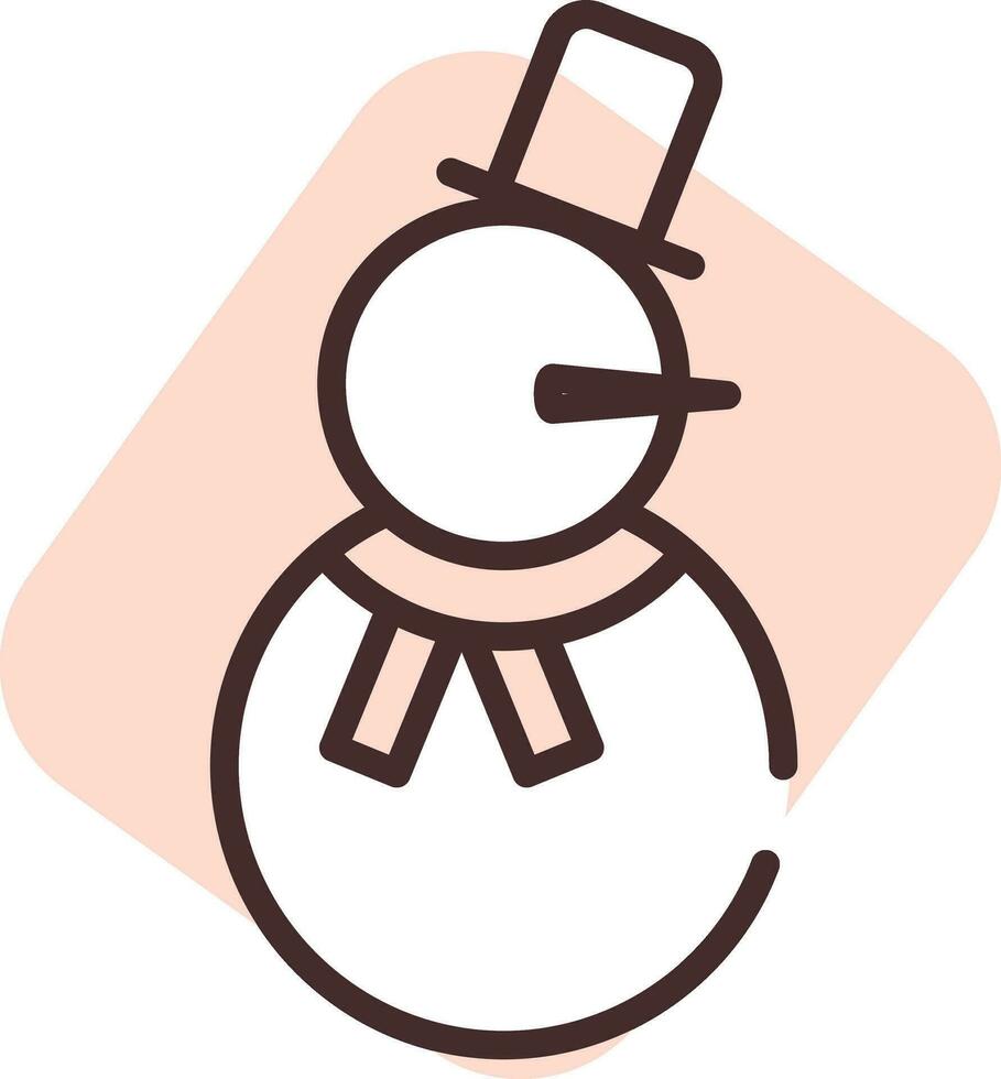 evento muñeco de nieve, icono, vector sobre fondo blanco.