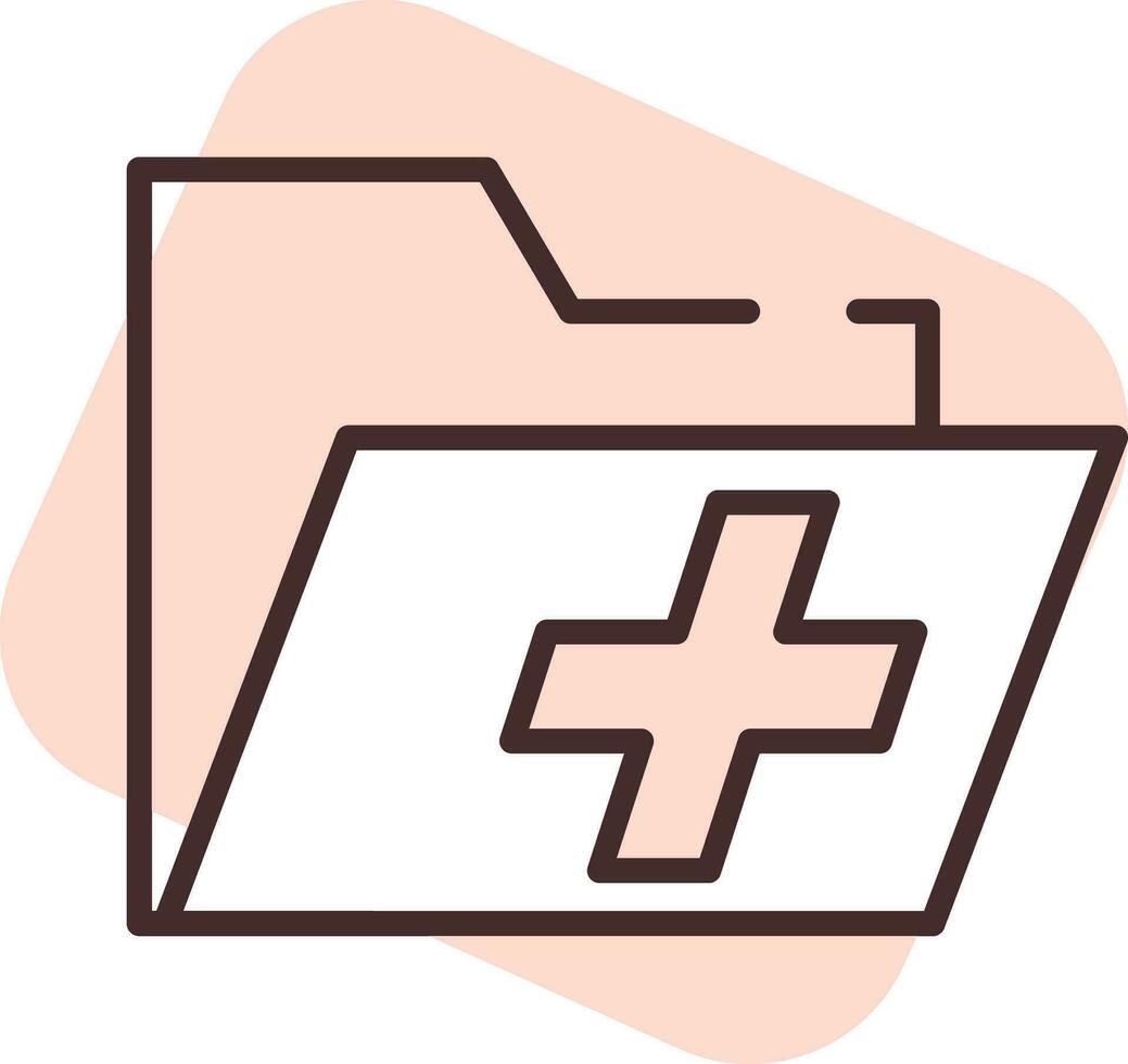 Medical folder, icon, vector on white background.