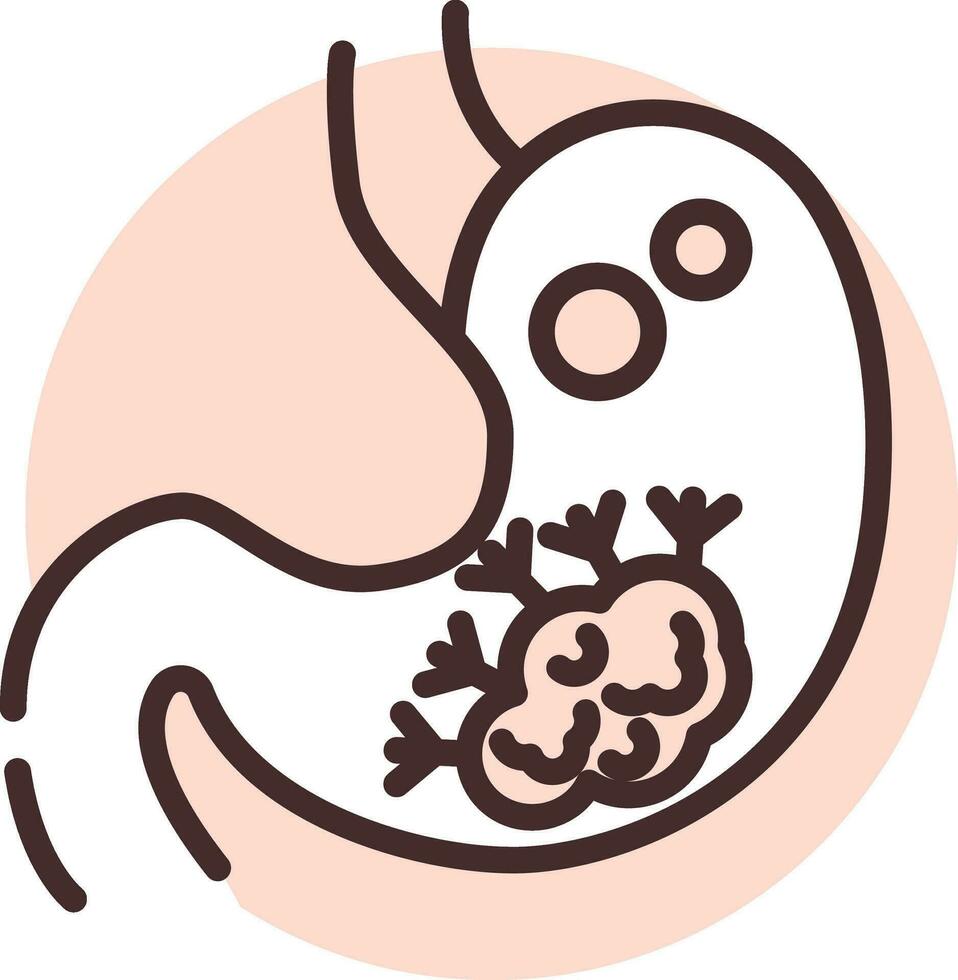 Medical stomach, icon, vector on white background.