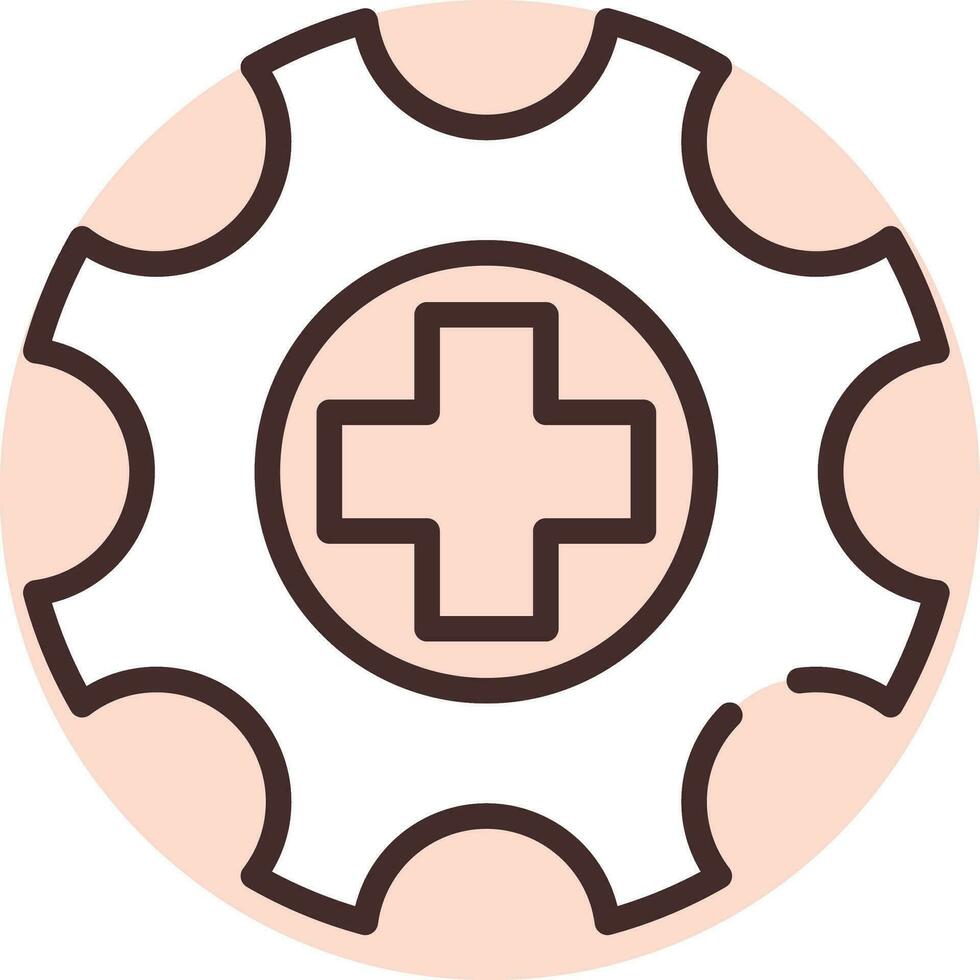 optimización médica, icono, vector sobre fondo blanco.