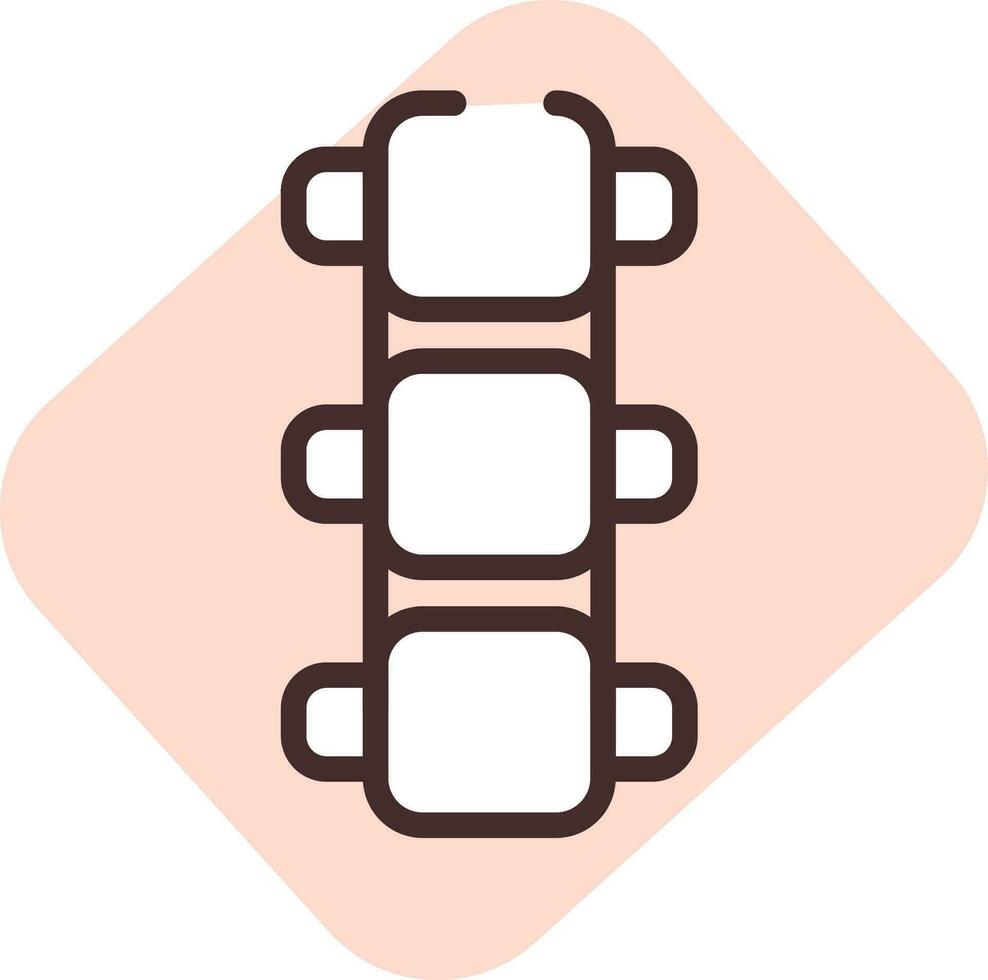 Human organ spine, icon, vector on white background.