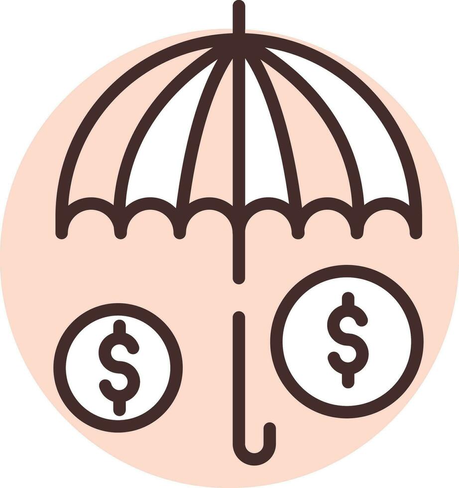 Investment insurance, icon, vector on white background.