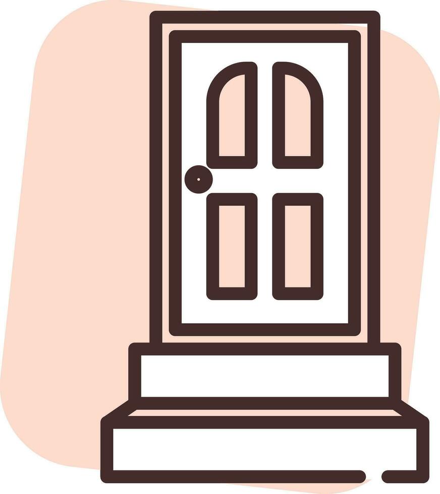 Manufacture door, icon, vector on white background.