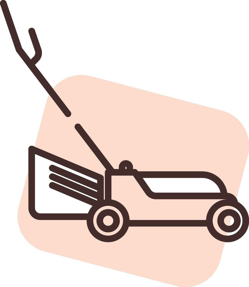 Technology grass cutter, icon, vector on white background.