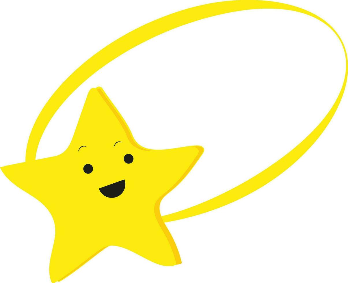 Star smiling, icon, vector on white background.