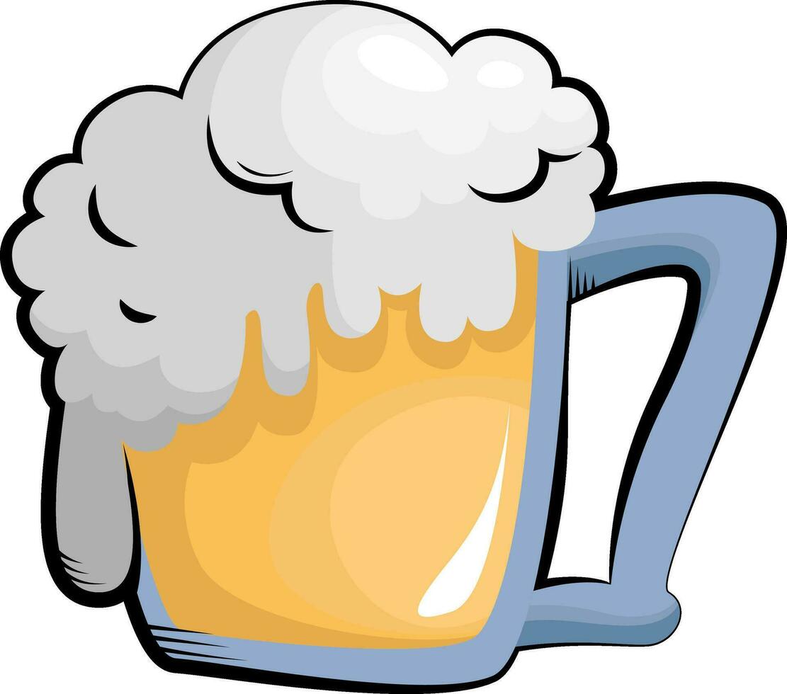 Glass of beer tattoo, illustration, vector on a white background.