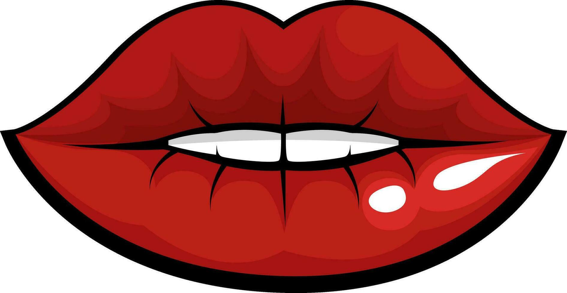 Red lips tattoo vector