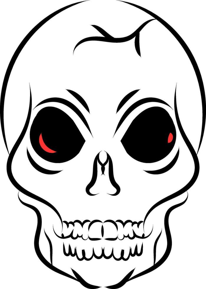 Skull head tattoo vector