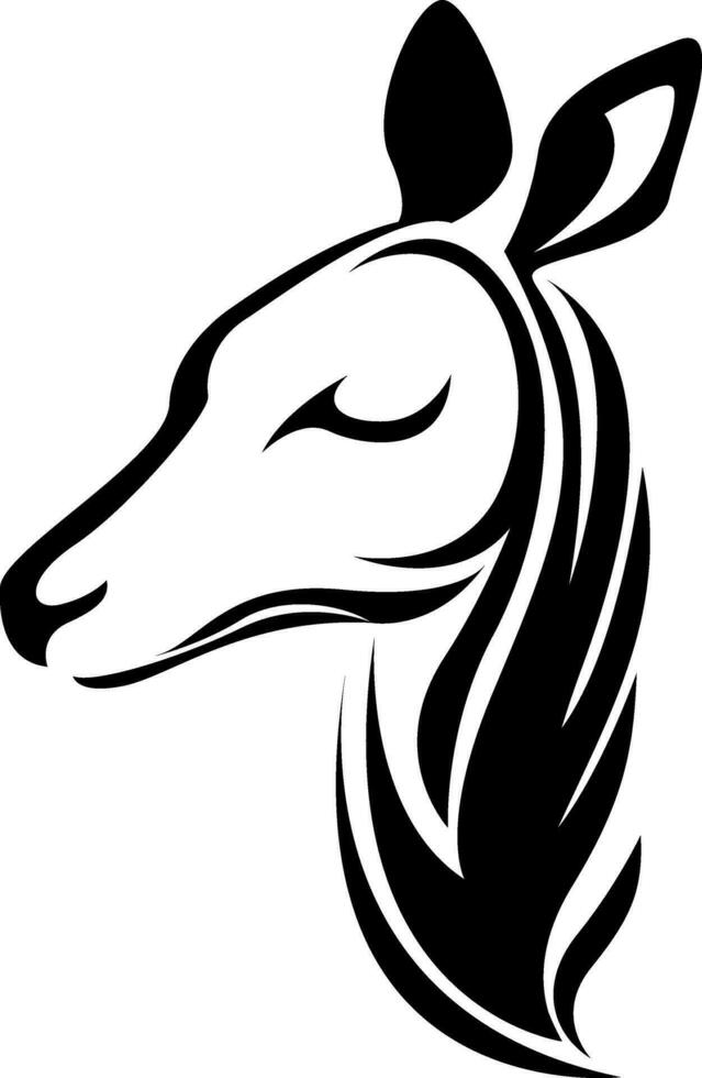 Deer head tattoo, tattoo illustration, vector on a white background.